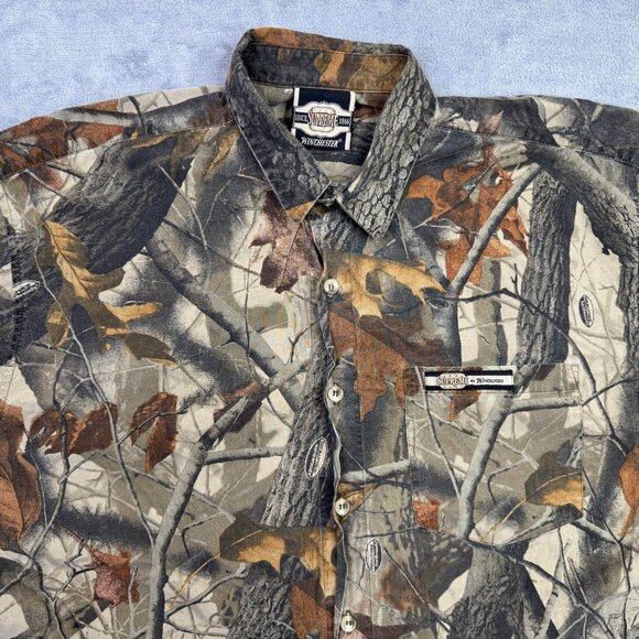 Winchester Supreme Shirt Mens XL Realtree Hardwoods Camo Hunting Green Brown - Picture 8 of 10